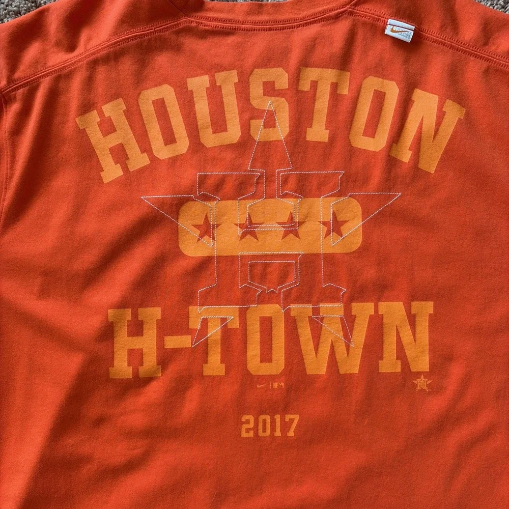 Nike Orange Houston Astros MLB Baseball Statement Game Over T-Shirt Mens 3XL